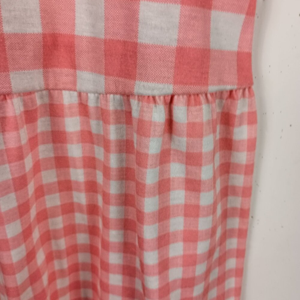 Cat & Jack Pink & White Plaid Gingham Sleeveless Girls Summer Dress Size M 7/8 - Picture 2 of 5